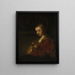 Kobieta z różą - Rembrandt van Rijn — oprawiony obraz na ścianie