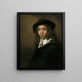 Młody mężczyzna w czarnym beret - Rembrandt van Rijn — oprawiony obraz na ścianie