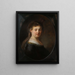Młoda kobieta w fantastycznym kostiumie - Rembrandt van Rijn — oprawiony obraz na ścianie
