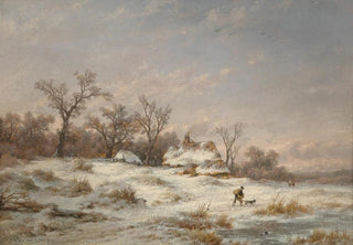 Remigius Adrianus van Haanen - Winter landscape with decorative figures.webp