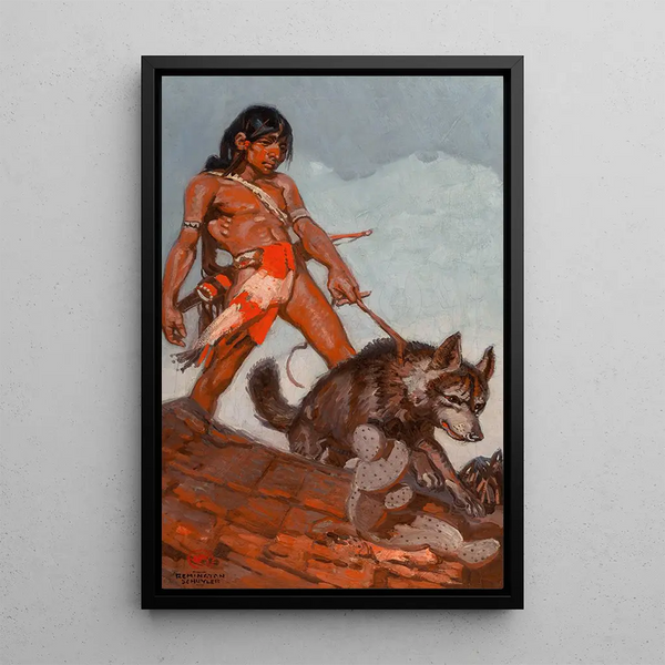 Młody Indianin - Remington Schuyler — oprawiony obraz na ścianie