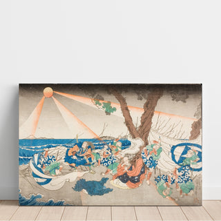 Reproduction Au cimetière de Tatsunokuchi, dans la province de Sagami - Utagawa Kuniyoshi