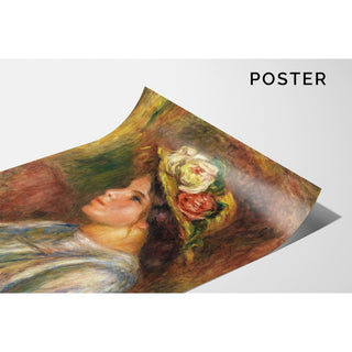 Reproduction Buste de Femme, Chapeau de Paille Garni - Pierre-Auguste Renoir