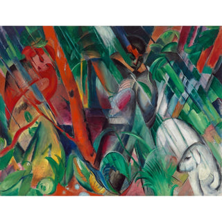 Reproduction Dans la pluie - Franz Marc