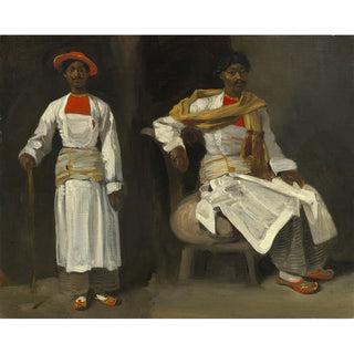 Reproduction Deux études d'un indien de Calcutta, assis et debout - Eugène Delacroix