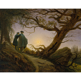Reproduction Deux hommes contemplant la lune - Caspar David Friedrich