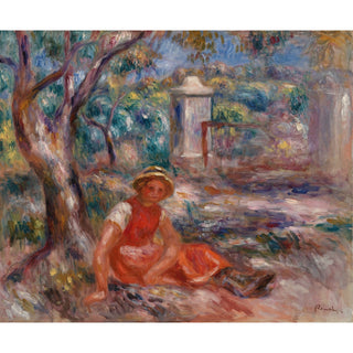 Reproduction Fillette au pied d'un arbre - Pierre-Auguste Renoir