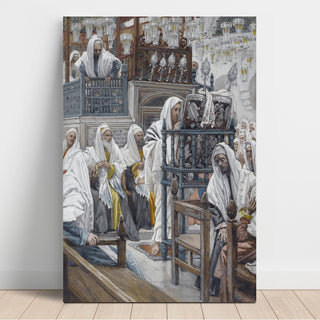Reproduction Jésus déroule le livre dans la synagogue - James Tissot