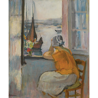 Reproduction Jeune Femme devant la Fenêtre Ouverte à l'Île d'Yeu - Henri Lebasque