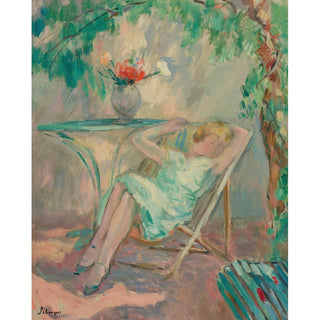 Reproduction Jeune Fille Assoupie dans un Jardin - Henri Lebasque