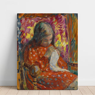 Reproduction Jeune fille cousant - Henri Lebasque