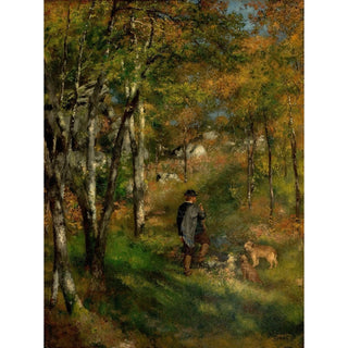 Reproduction Jules Le Cœur et ses chiens dans la forêt de Fontainebleau - Pierre-Auguste Renoir