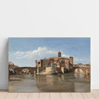 Reproduction L'Île et le pont San Bartolomeo, Rome - Jean-Baptiste-Camille Corot