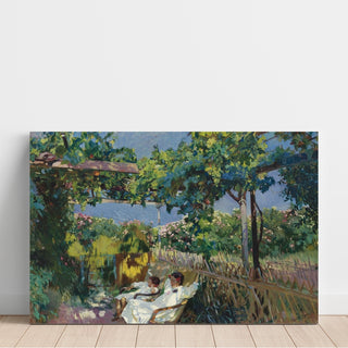 Reproduction La Sieste dans le jardin - Joaquín Sorolla