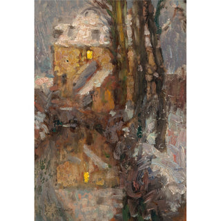 Reproduction Le Canal, Neige, Gisors - Henri Le Sidaner