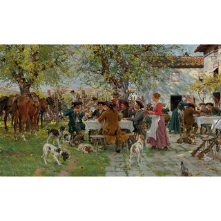 Reproduction Le déjeuner des chasseurs - Raffaello Sorbi