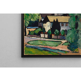 Reproduction Maisons de village bavaroises sous les arbres - Alexander Kanoldt