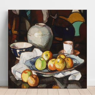 Reproduction Nature morte ; Pommes et pot - Samuel John Peploe