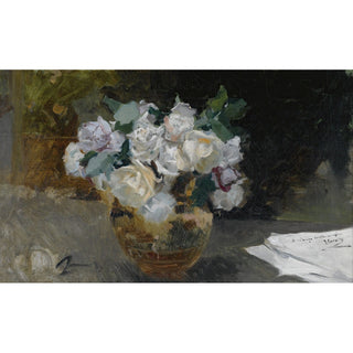 Reproduction Nature morte aux roses blanches - Joaquín Sorolla