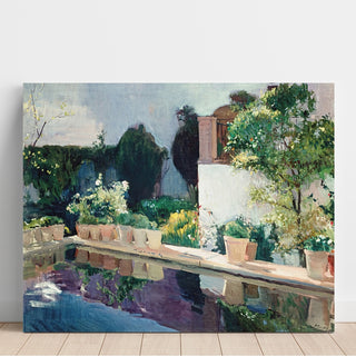 Reproduction Palais de l'Étang, jardins royaux de Séville - Joaquin Sorolla