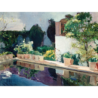 Reproduction Palais de l'Étang, jardins royaux de Séville - Joaquin Sorolla