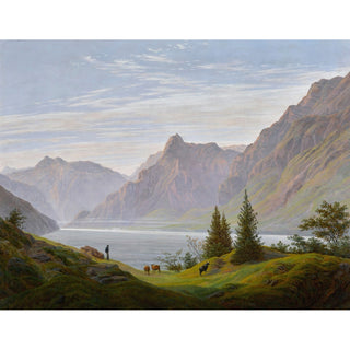 Reproduction Paysage avec lac de montagne, matin - Caspar David Friedrich