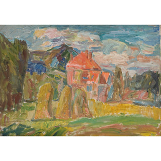 Reproduction Paysage avec une maison rouge - Sasza Blonder