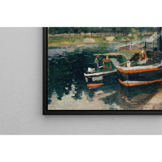 Reproduction Péniches à Pontoise - Camille Pissarro