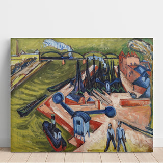 Reproduction Port occidental de Francfort-sur-le-Main - Ernst Ludwig Kirchner