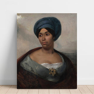 Reproduction Portrait d'une femme au turban bleu - Eugène Delacroix