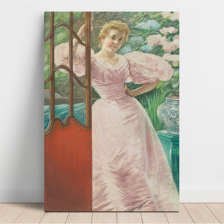 Reproduction Portrait d'une jeune femme dans un conservatoire - James Tissot