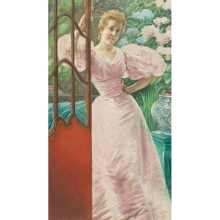 Reproduction Portrait d'une jeune femme dans un conservatoire - James Tissot