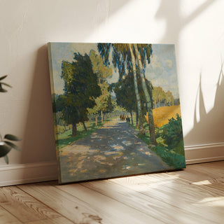 Reproduction Route bordée d'arbres à Bruntál - Carl Moll