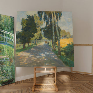 Reproduction Route bordée d'arbres à Bruntál - Carl Moll