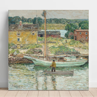 Reproduction Sloop à huîtres, Cos Cob - Childe Hassam