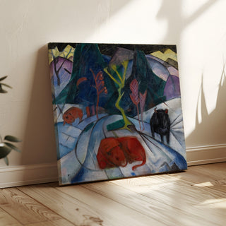 Reproduction Un bison rouge en hiver - Franz Marc