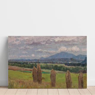 Reproduction Un paysage avec gerbes de maïs - Alfred Zoff