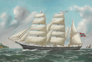 Reuben Chappell - Norwegische Bark Brazilian of Grimstad vor der Kste.webp