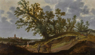Reyer Claesz Suycker - Landscape with figures on a path a church beyond.webp