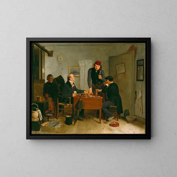 Les Joueurs de cartes - Richard Caton Woodville — oprawiony obraz na ścianie