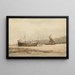 Une barque et une péniche amarrées dans une rivière - Richard Henry Nibbs — oprawiony obraz na ścianie