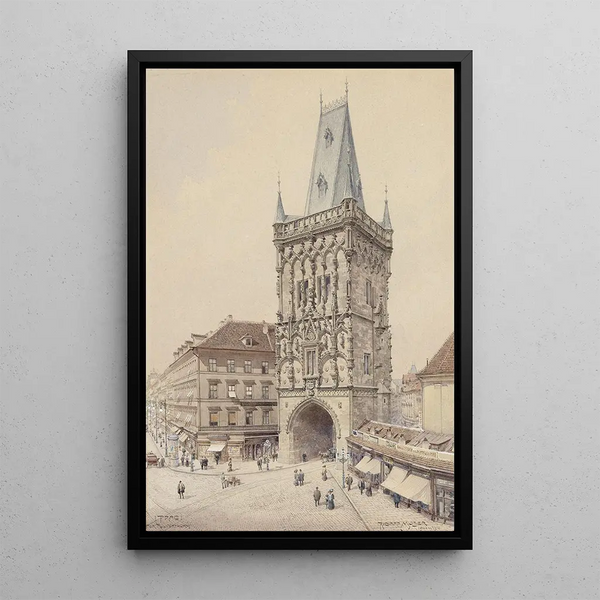 Prague Tour Poudrière - Richard Moser — oprawiony obraz na ścianie