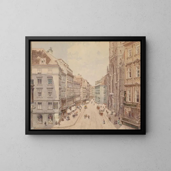Wiedeń, plac św. Szczepana - Richard Moser — oprawiony obraz na ścianie