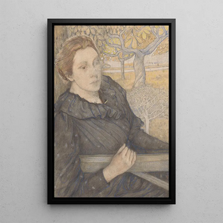 Richard Nicolas Roland Holst - Henritte van der Schalk in een tuin te Noordwijk.webp