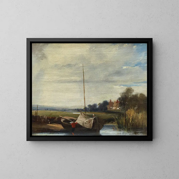 Une rivière en Normandie - Richard Parkes Bonington — oprawiony obraz na ścianie
