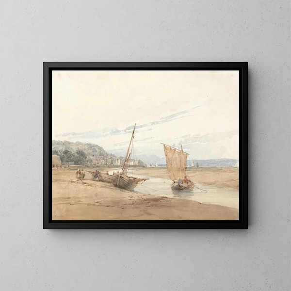Près de Honfleur - Richard Parkes Bonington — oprawiony obraz na ścianie