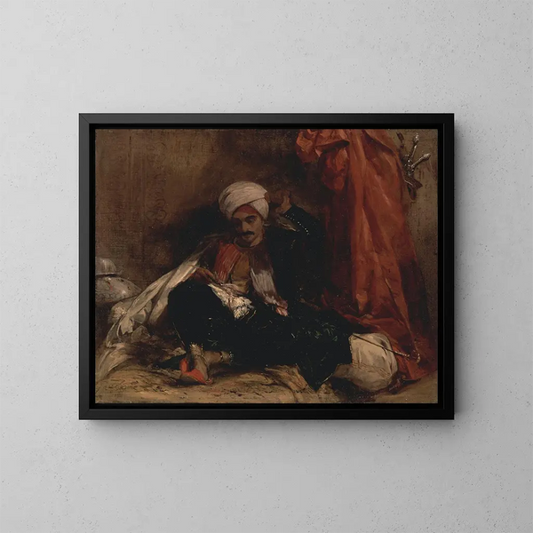 siedzącego Turka - Richard Parkes Bonington — oprawiony obraz na ścianie