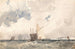 Statki na wzburzonym morzu - Richard Parkes Bonington — widok dzieła