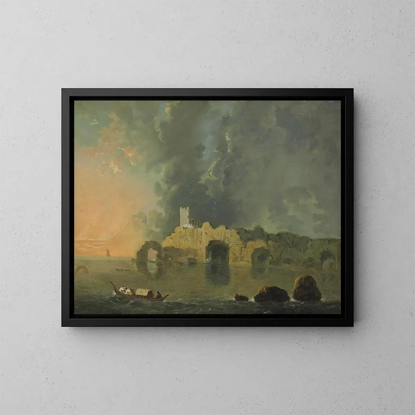 Wieża jaskiń w pobliżu Neapolu - Richard Wilson — oprawiony obraz na ścianie