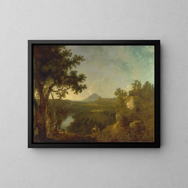 Widok w pobliżu Wynnstay, siedziby Sir Watkina Williams-Wynna BT - Richard Wilson — oprawiony obraz na ścianie
